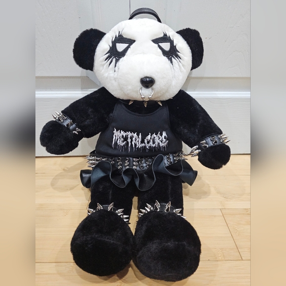 Rare Goth Dolls Kill Tormented Teddy Metalcore Spiked Bear Backpack Purse Bag - Picture 1 of 9
